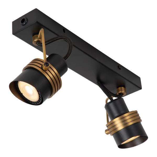 Lucide TUNDRAN - Ceiling spotlight - 2xGU10 - Black - detail 3